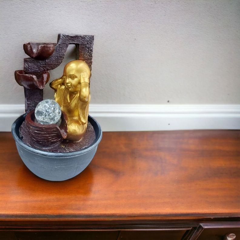 Fuente De Agua Monje Pequeño Zen Adornos Decorativa Jhn-6