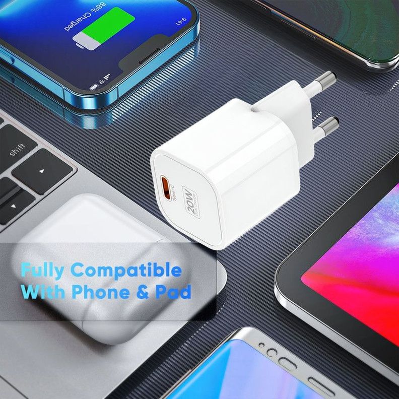 Cargador Adaptador Corriente USB-C Carga Rapida Lau-8