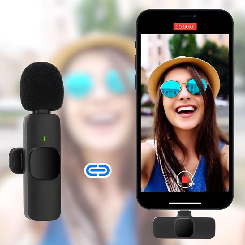 MICRÓFONO INALÁMBRICO Lavalier Balita Tipo C Plug-Play-6
