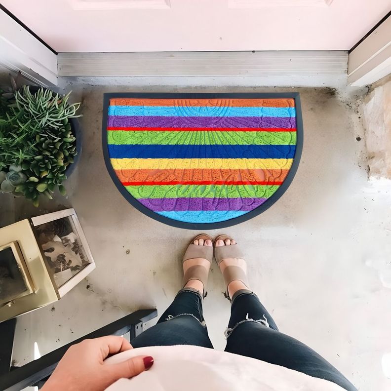 Set de 4 Alfombra Arcoiris Hogar Entrada Antideslizante Jhn-2