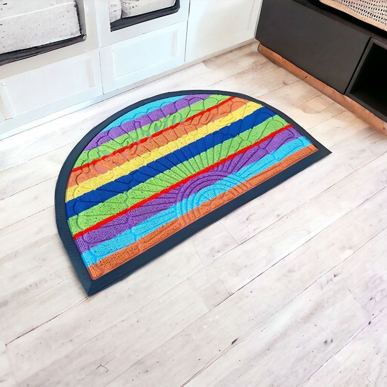 Set de 4 Alfombra Arcoiris Hogar Entrada Antideslizante Jhn-9