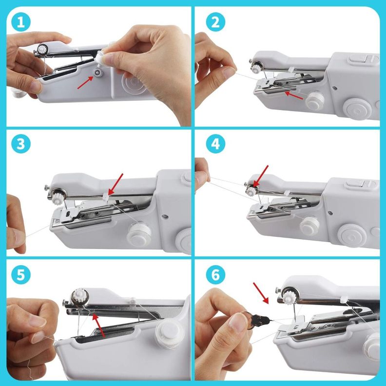Máquina Coser Mini Portátil Mano Reparar Tela Hogar Jhn-6