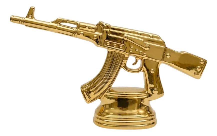Figura Escultórica Arma Adorno Mesa Escritorio Lujo ALJ