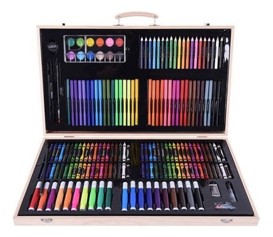Kit Dibujo Lápices Crayones Pintura Accesorio 180 Piezas Jhn-0
