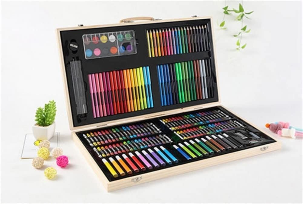 Kit Dibujo Lápices Crayones Pintura Accesorio 180 Piezas Jhn-2