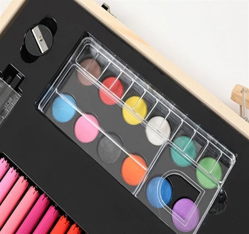 Kit Dibujo Lápices Crayones Pintura Accesorio 180 Piezas Jhn-4