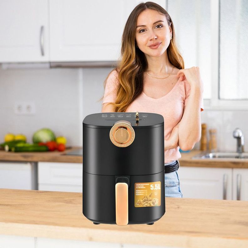 Freidora Aire 5,5L Coccion Contro Manual Antiadherente Lau-7