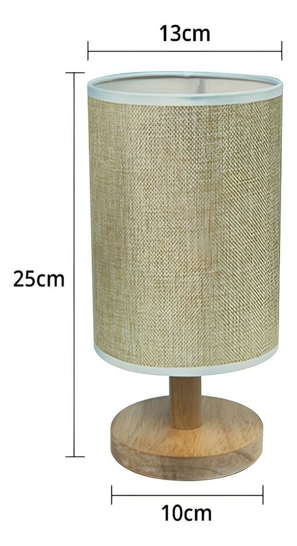 Lámpara Mesa Decorativa Madera Redonda Marrón Claro Jhn-9