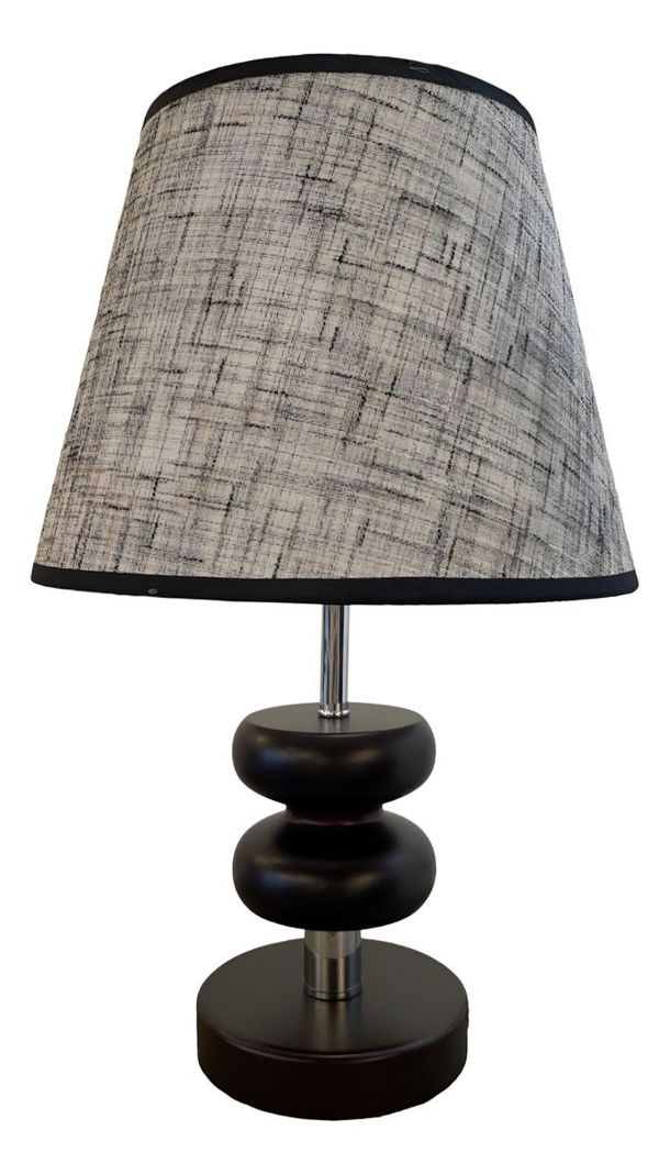 Lámpara Velador Mesa Ébano Decorativa Moderna Negra Jhn-0