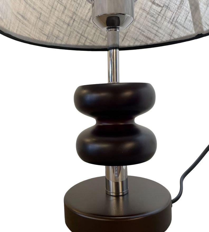 Lámpara Velador Mesa Ébano Decorativa Moderna Negra Jhn-1