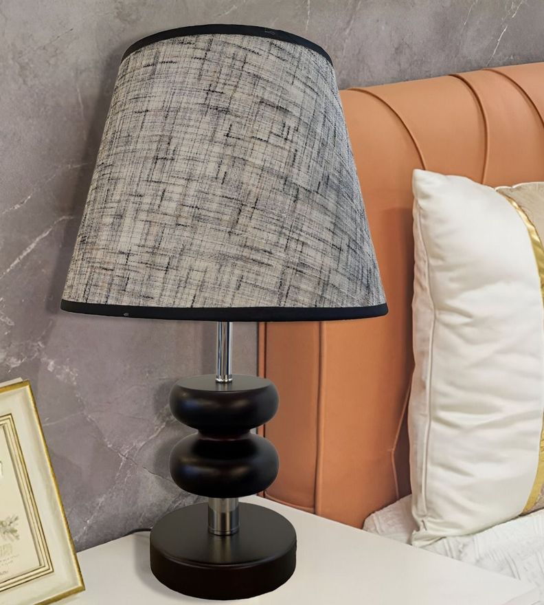 Lámpara Velador Mesa Ébano Decorativa Moderna Negra Jhn-4
