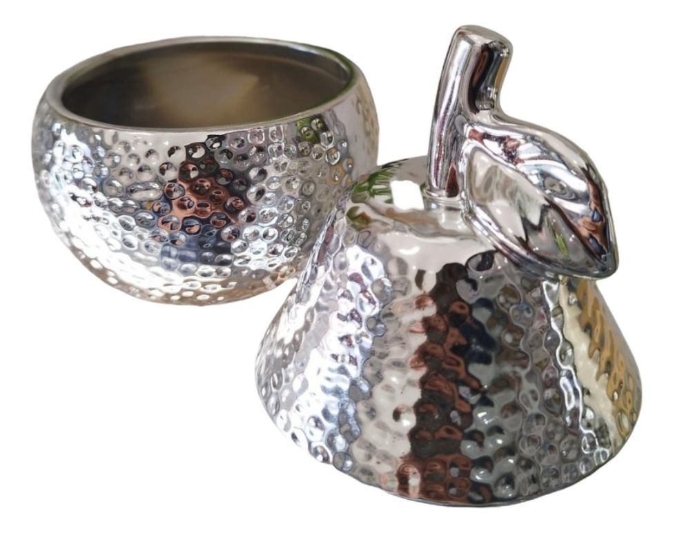 Tarro Almacenamiento Cerámica Plateada Recipiente Jhn-1