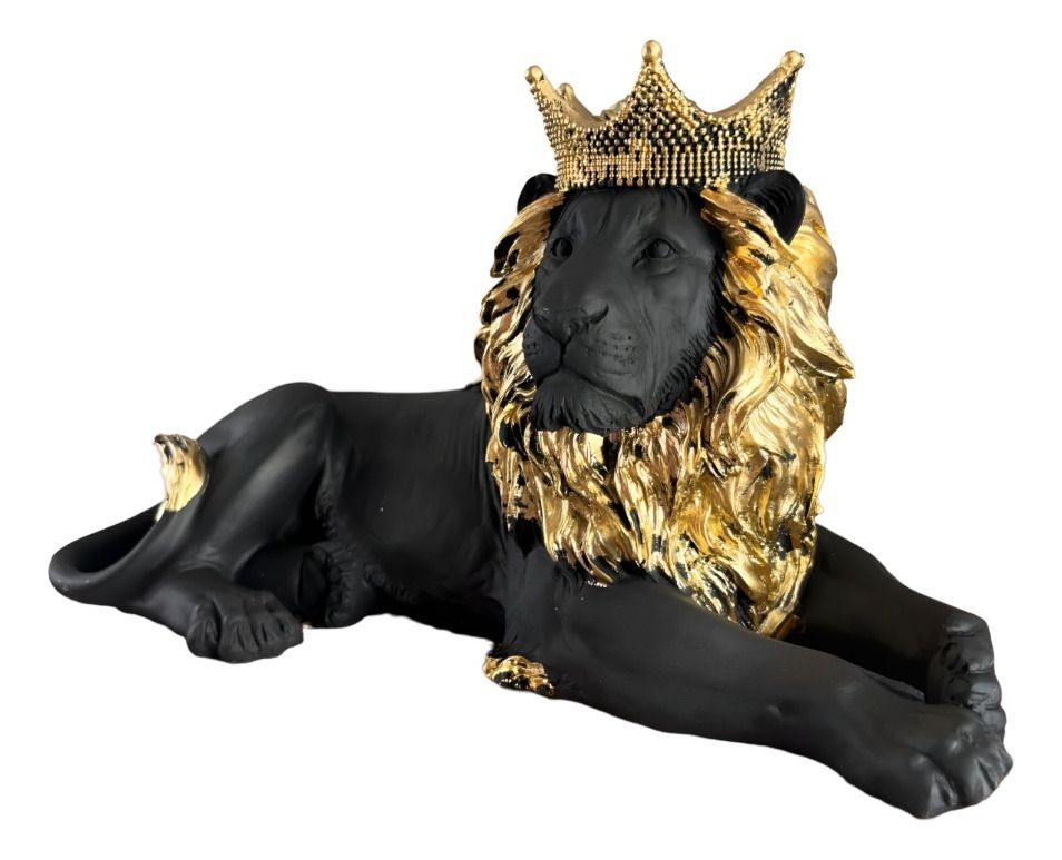 Figura León Acostado Estatua Coleccionable Decoración Jhn-0