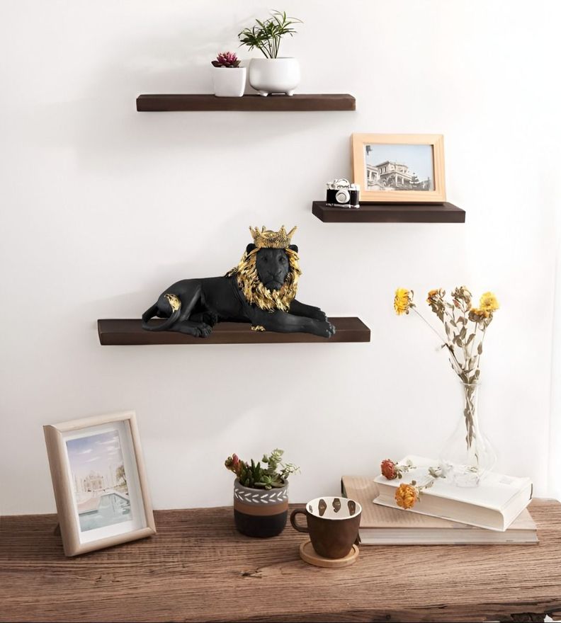 Figura León Acostado Estatua Coleccionable Decoración Jhn-6