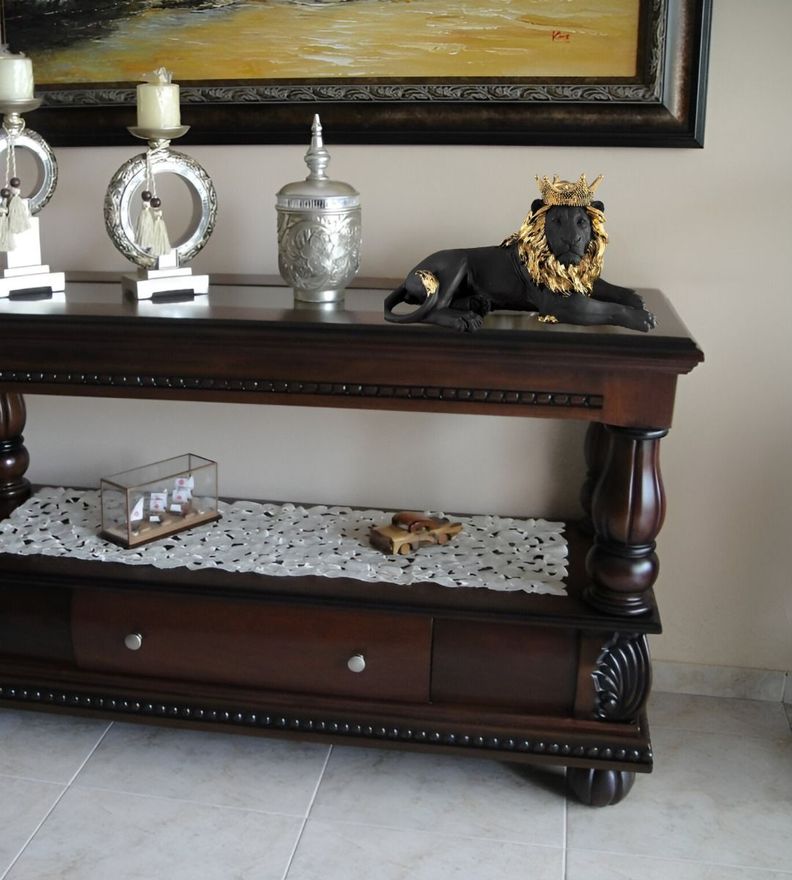 Figura León Acostado Estatua Coleccionable Decoración Jhn-8