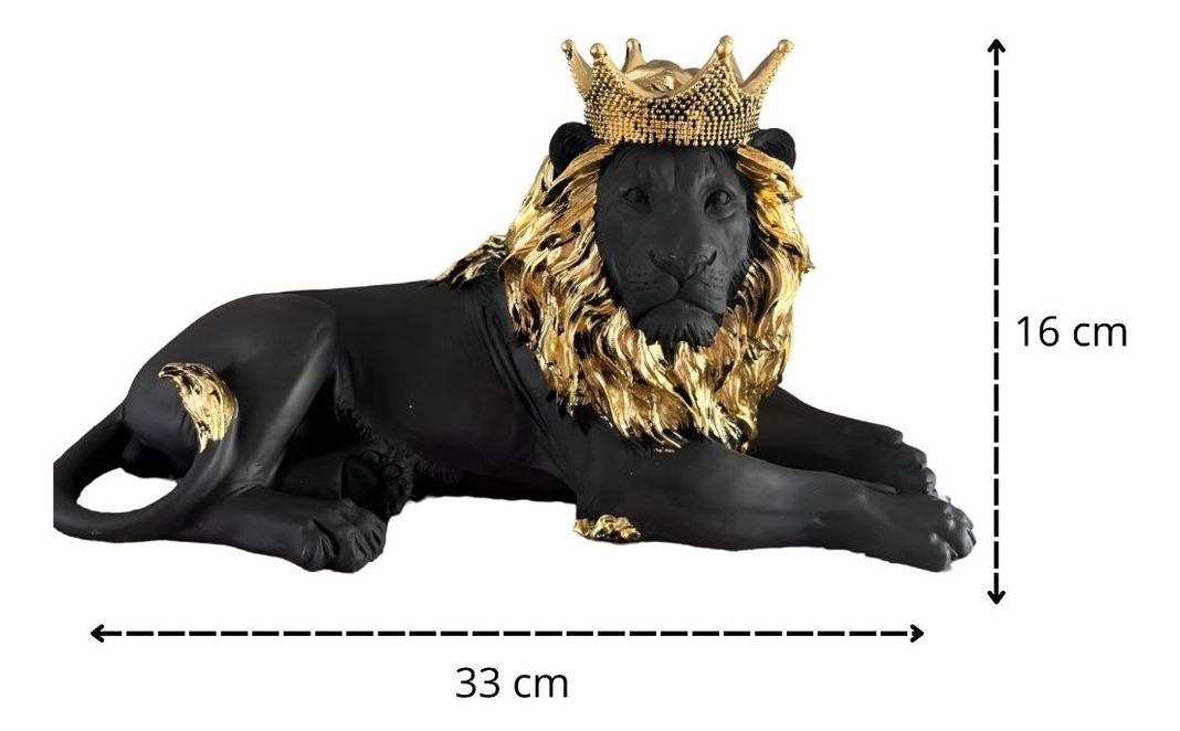 Figura León Acostado Estatua Coleccionable Decoración Jhn-9