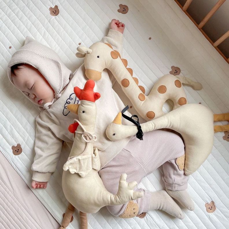 Muñeco Juguete Apego Gallo Ganso Jirafa Bebes Lau-1