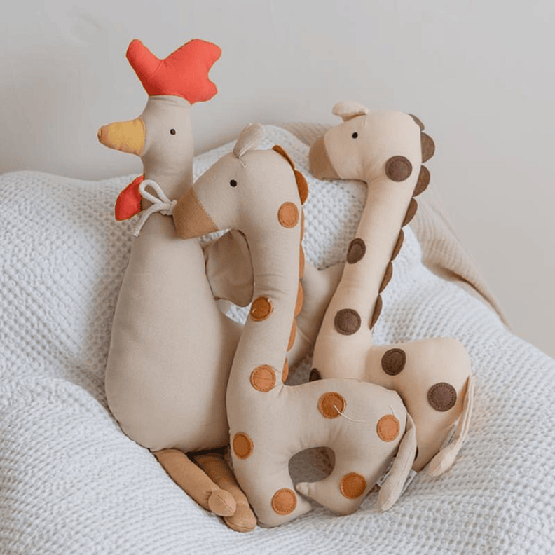 Muñeco Juguete Apego Gallo Ganso Jirafa Bebes Lau-7