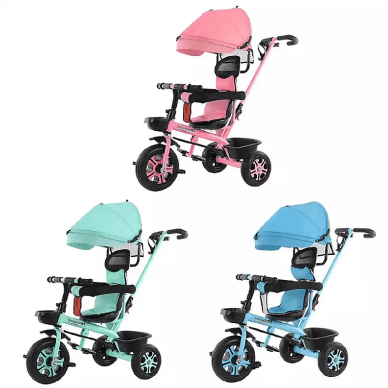 Triciclo Cochecito Moto 2 en 1 Sombrilla Ajustable Niños Lau-0