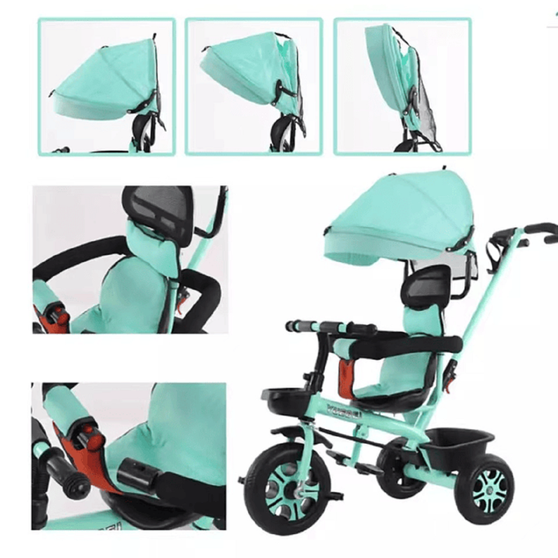 Triciclo Cochecito Moto 2 en 1 Sombrilla Ajustable Niños Lau-1
