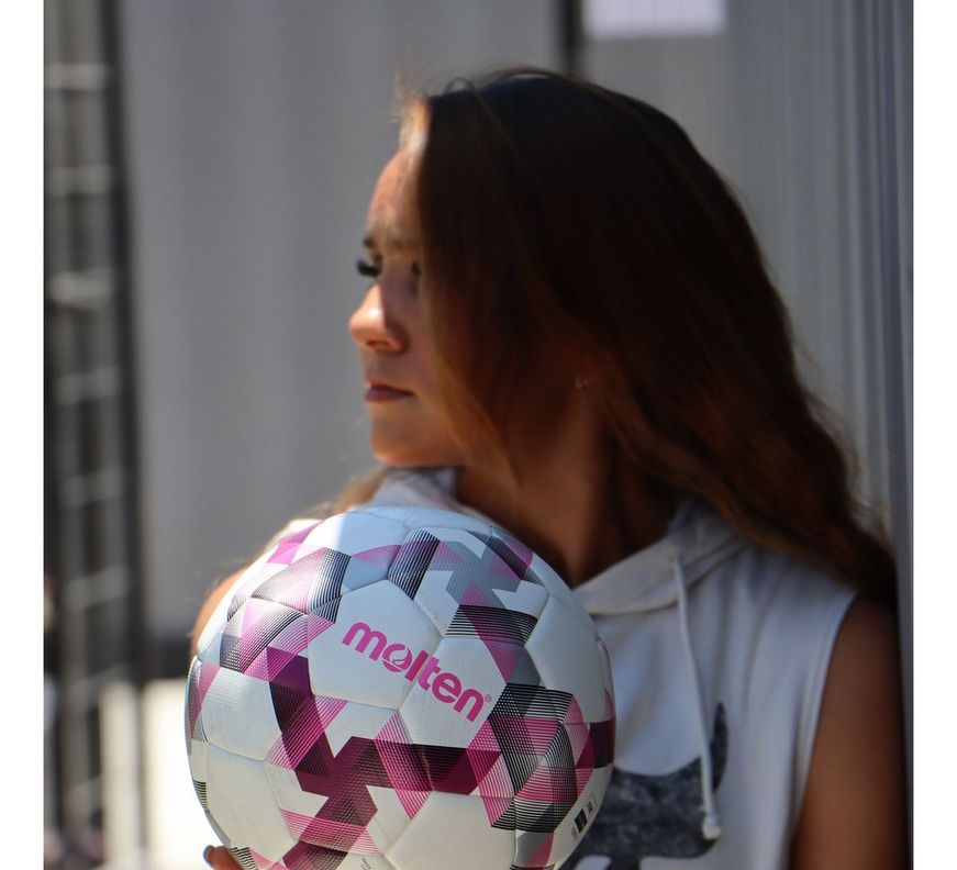 Balón de Fútbol Molten 3555 FG ANFP 2024 Profesional Blanco con Rosado y Gris-1