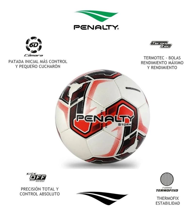 Balón de Futbolito / Baby Fútbol  Penalty Storm Bote Medio N° 4 blanco con rojo-2
