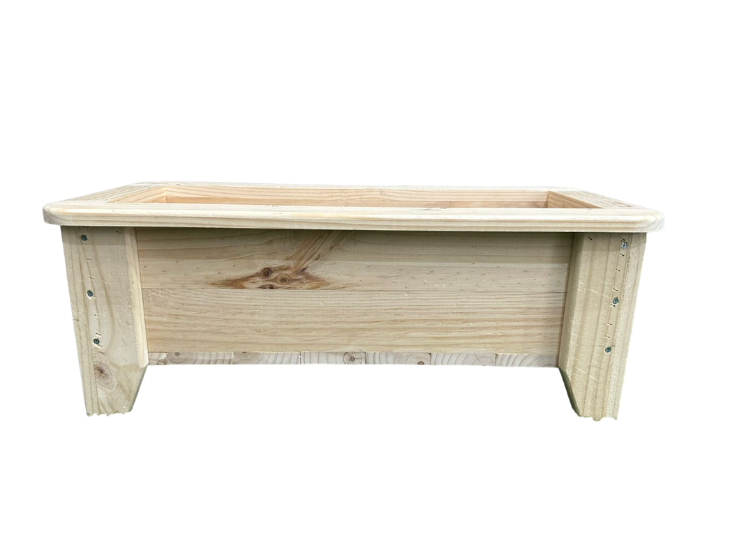 Macetero O Jardinera De Madera en bruto 80x35x30-0