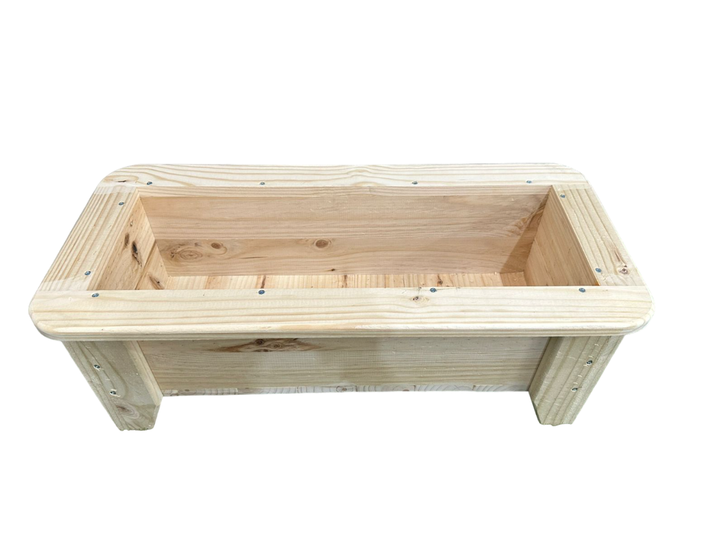 Macetero O Jardinera De Madera en bruto 80x35x30-1