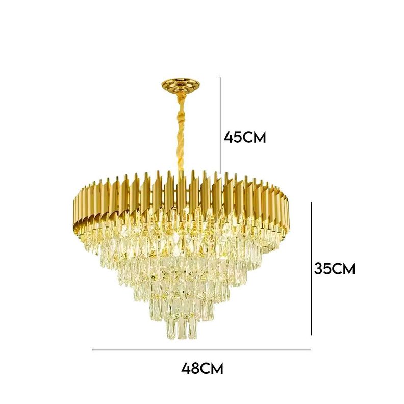 Lámpara colgante Grande de decoración clásico contemporáneo Dorado-1
