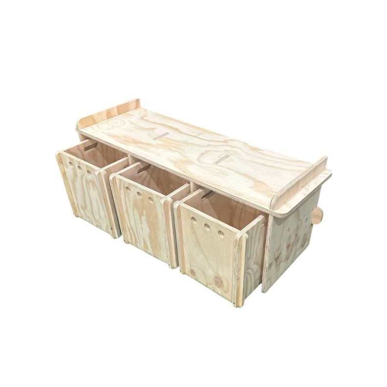 Organizador Montessori de Madera con Cajones con ruedas-0