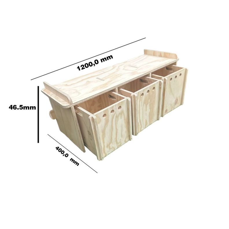 Organizador Montessori de Madera con Cajones con ruedas-1