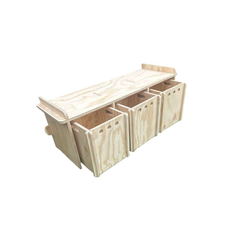 Organizador Montessori de Madera con Cajones con ruedas-4