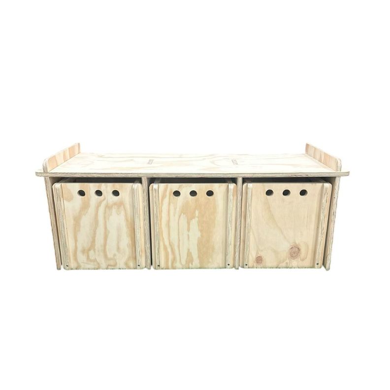 Organizador Montessori de Madera con Cajones con ruedas-5