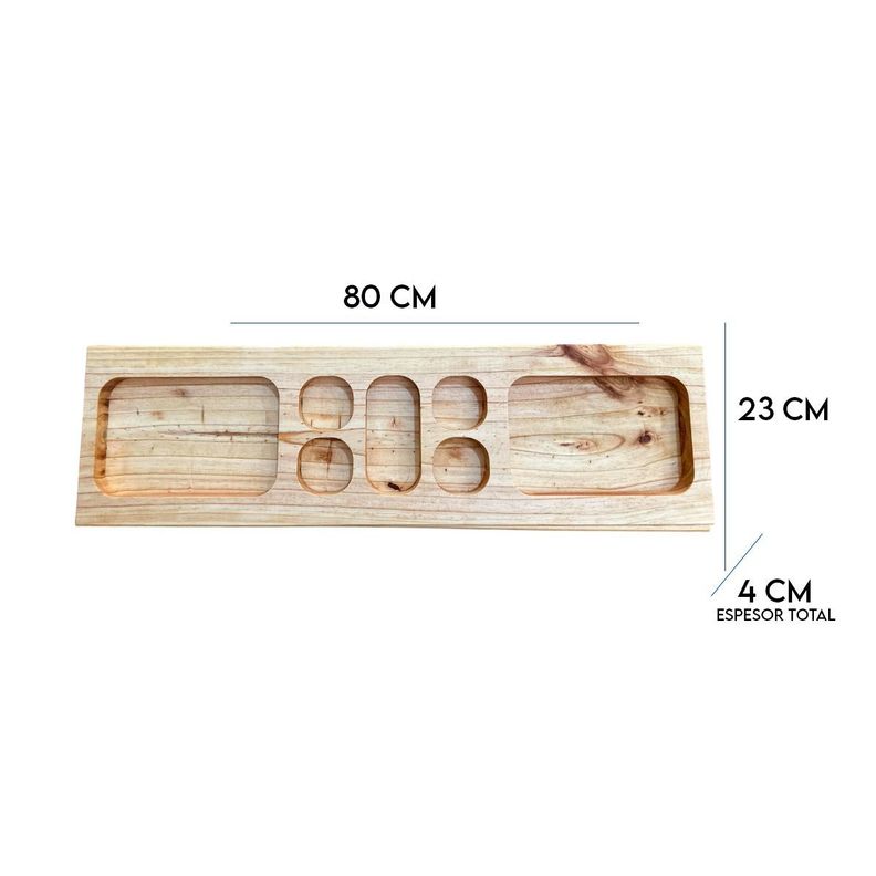 Tabla De Picoteo, Picadillo O Cocktail Mod 1, 80x23x4 Cm-1