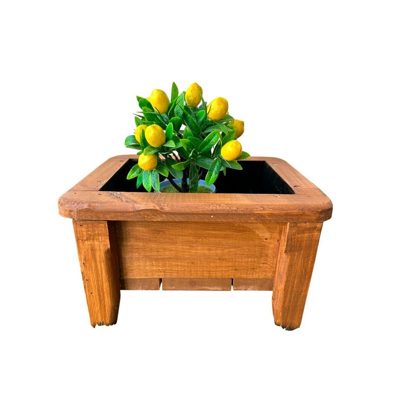 Macetero O Jardinera De Madera Color Roble 31x20x18-1