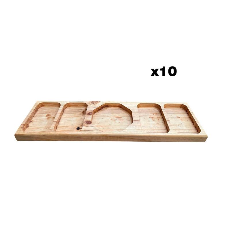 pack de 10 Tabla De Picoteo, Picadillo O Cocktail Mod2, 80x23x4 Cm-0