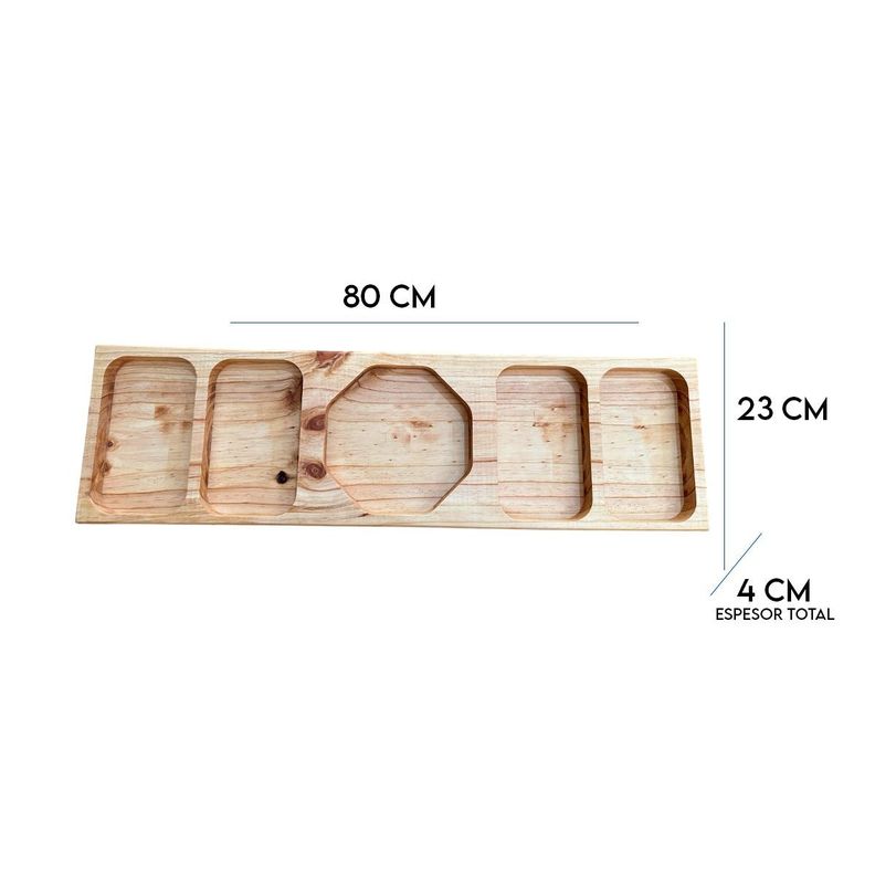 pack de 10 Tabla De Picoteo, Picadillo O Cocktail Mod2, 80x23x4 Cm-1