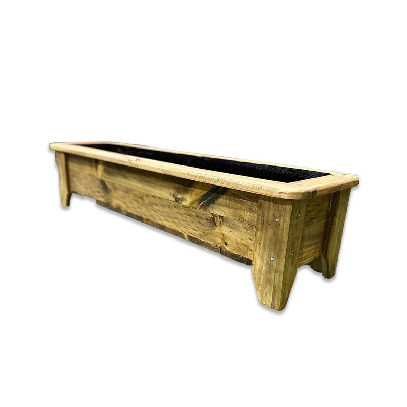 Macetero O Jardinera De Madera Color Roble 125x35x30-1