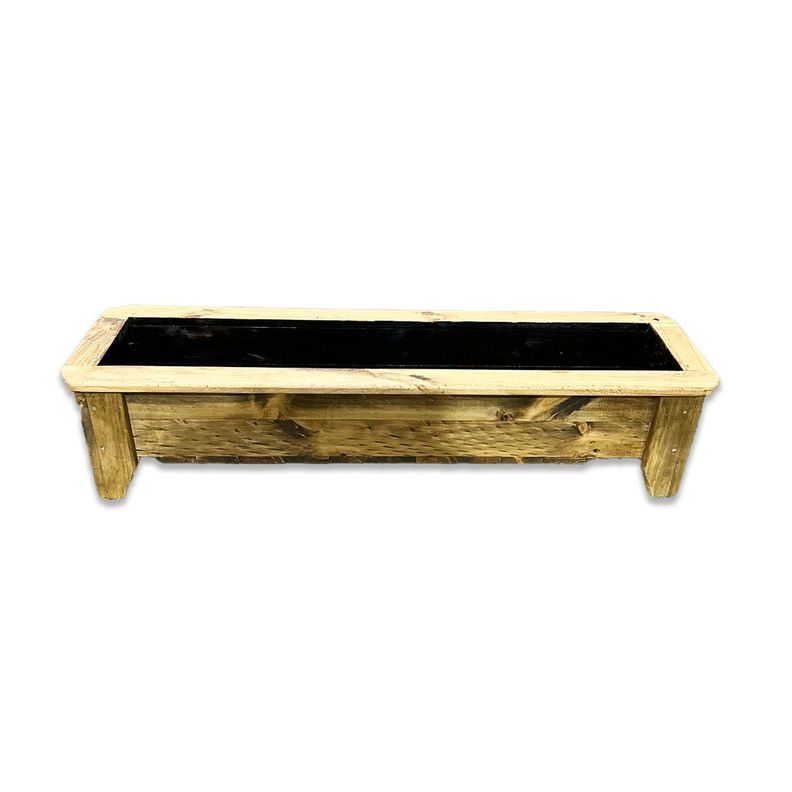 Macetero O Jardinera De Madera Color Roble 125x35x30-2