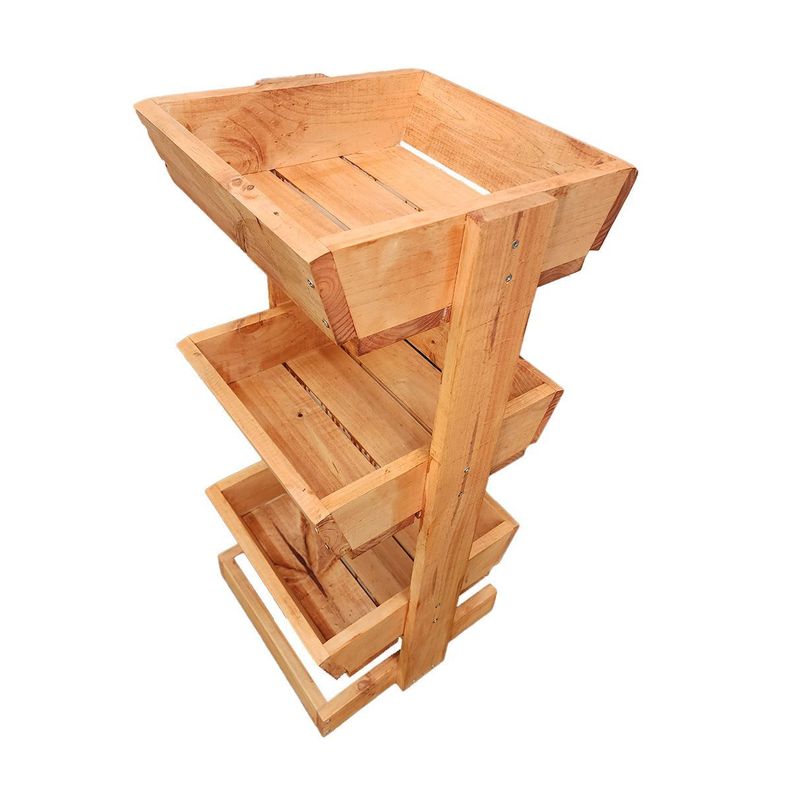 Verdulero - frutero de madera “3 bandejas” color alece 85x35x38.-0