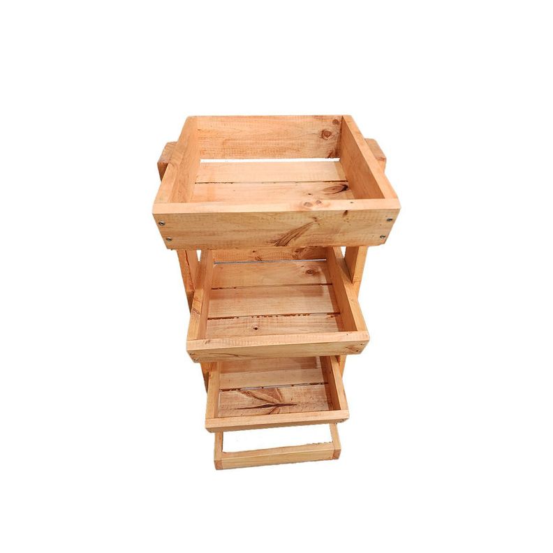 Verdulero - frutero de madera “3 bandejas” color alece 85x35x38.-1