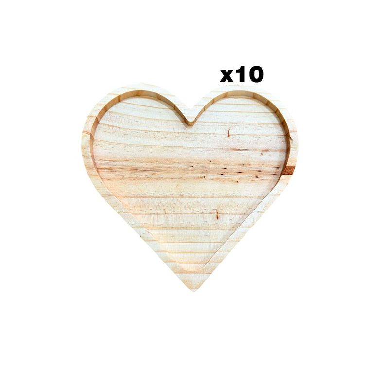 Pack De 10 Tablas De Picoteo O Cocktail Mdl Corazon 22x22x2-0