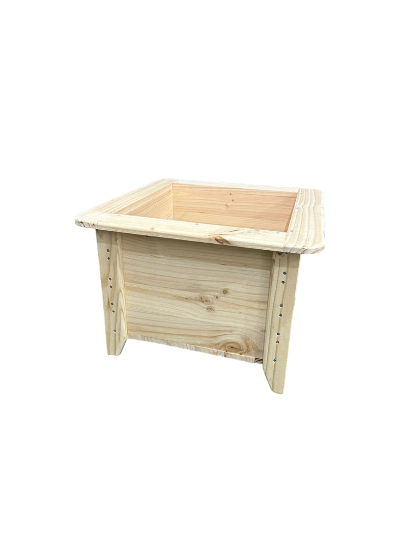 	 Macetero O Jardinera De Madera En bruto 66x66x48-0