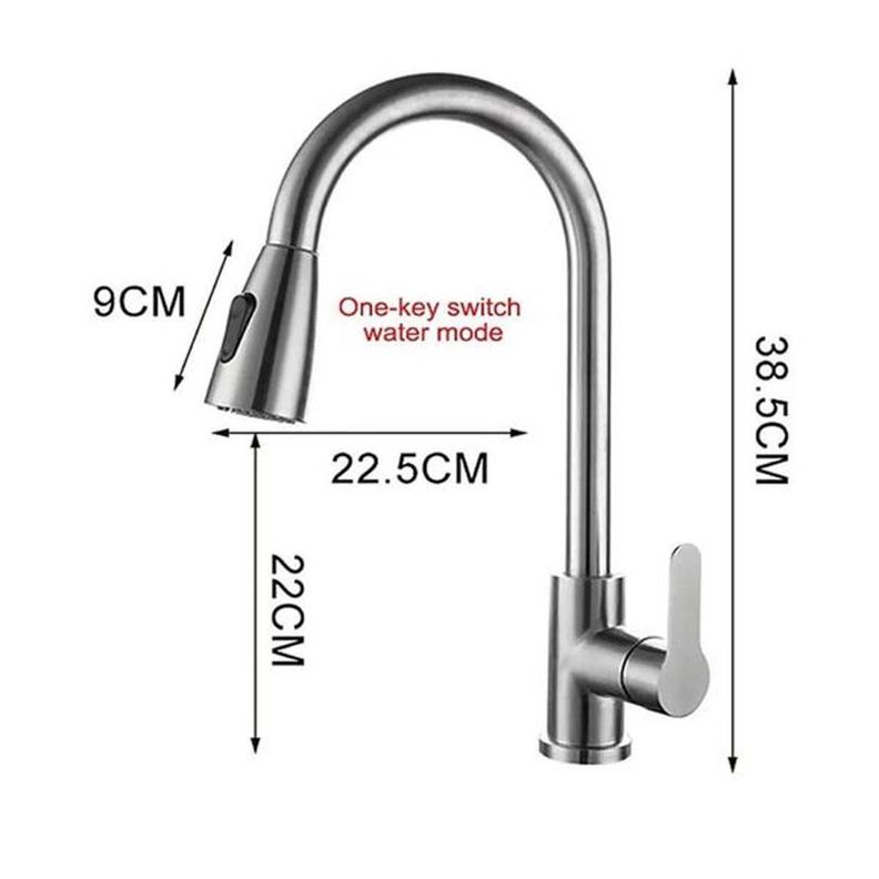 Llave de Lavaplatos Cabezal Flexible Cromada-1