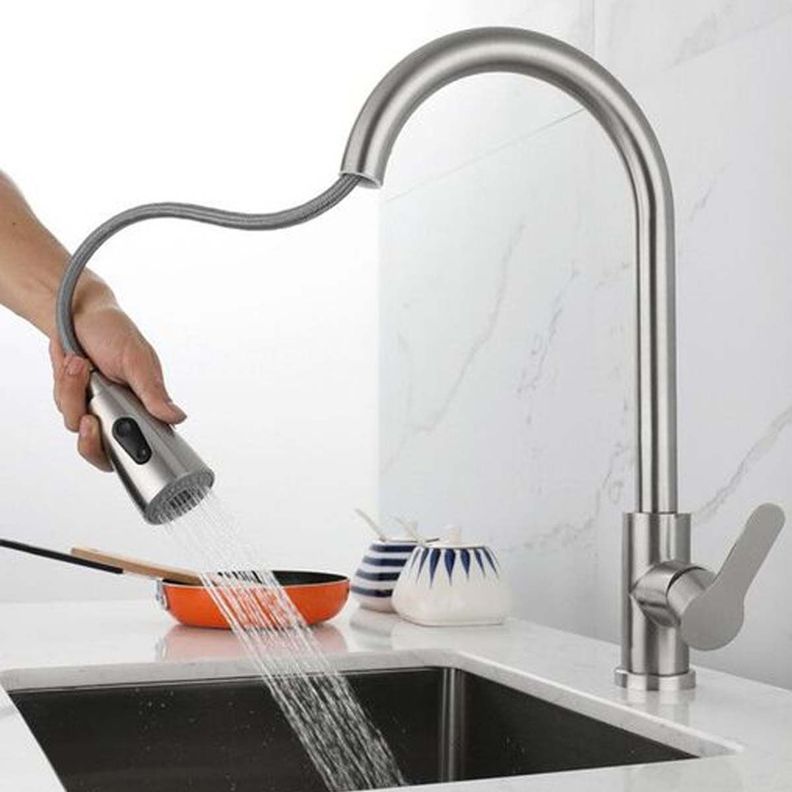 Llave de Lavaplatos Cabezal Flexible Cromada-2