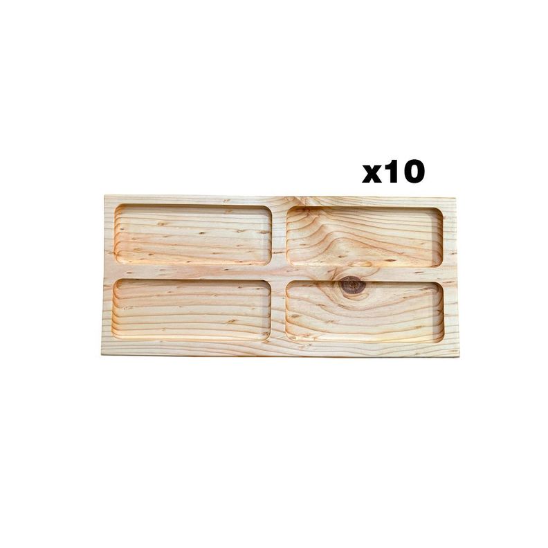 pack de 10 Tabla De Picoteo,picadillo O Cocktail Mod 2, 50x23x2 Cm-0