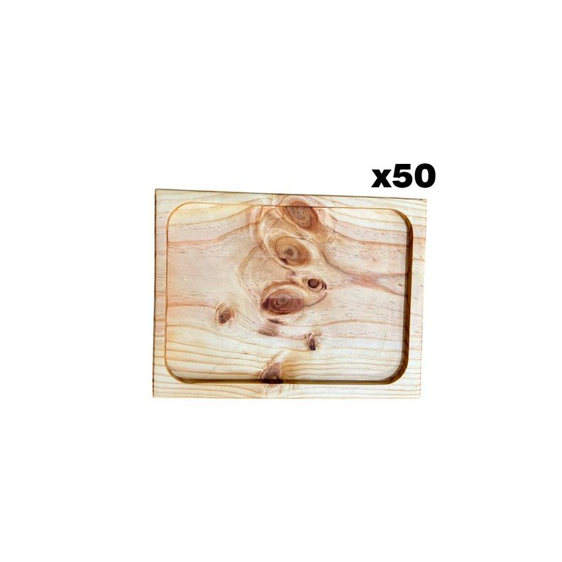 Pack De 50 Tablas O Plato Rectangular Modelo3, 30x22-0