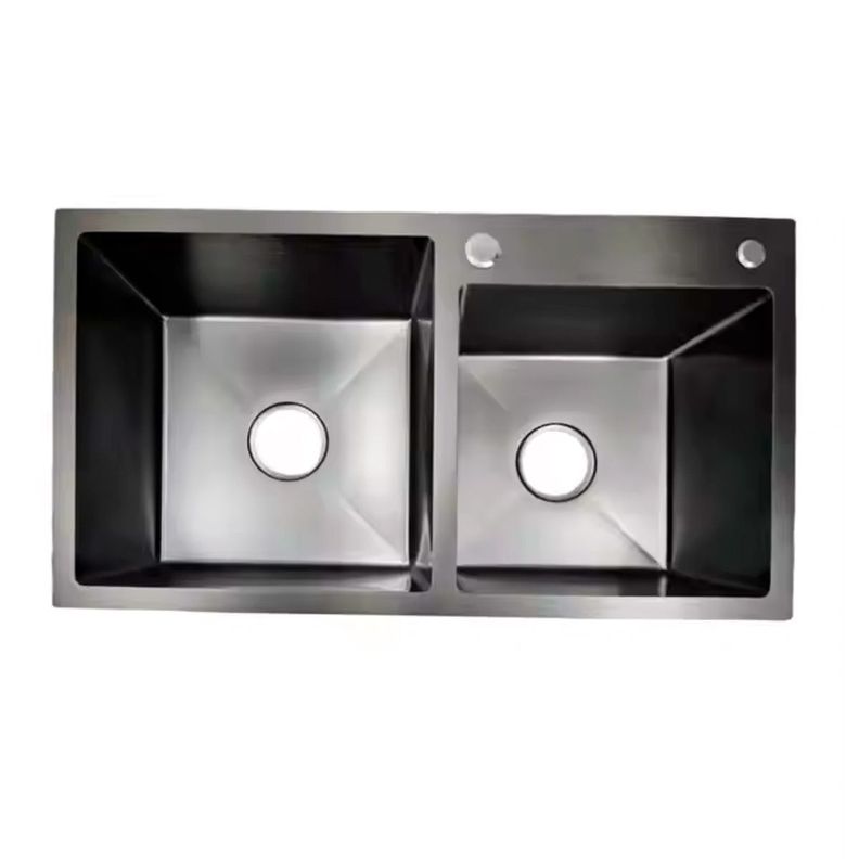 Lavaplatos Doble de Acero Inoxidable BLACK 78x43 cm-0