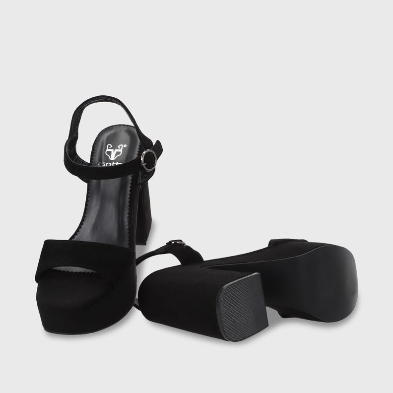 Sandalia Taco Negra  Mujer 45910 Gotta-1