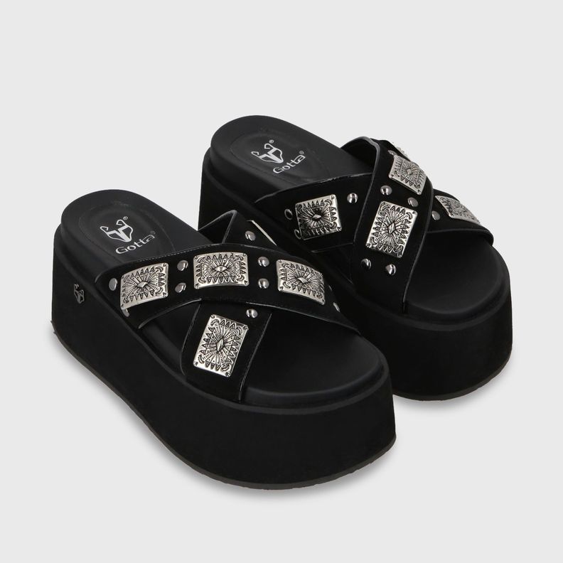 Sandalia Plataforma Negro Mujer 35187 Gotta-2
